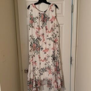 Lane Bryant White Floral High-Low Dress